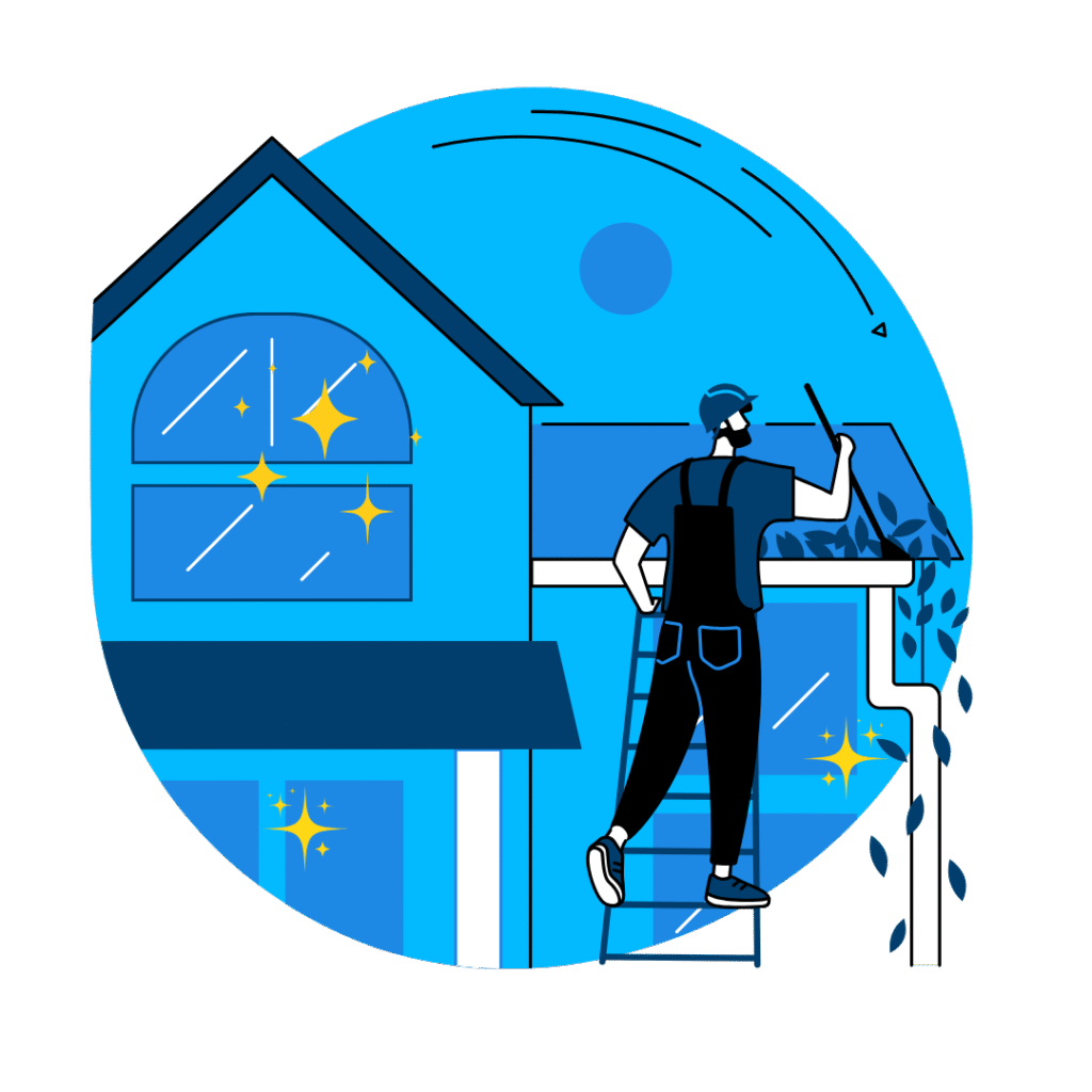 An image of a gutter cleaning professional